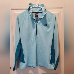 The North Face Women's Teal Blue Quarter-Zip Fleece Pullover